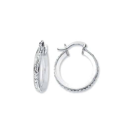 925 Silver Resin Set Hoop Earrings