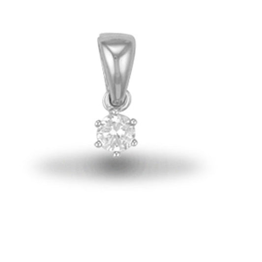 925 Sterling Silver CZ Solitaire Pendant