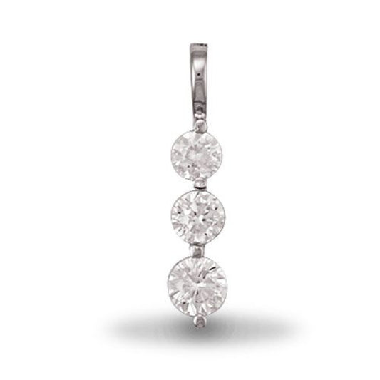 925 Sterling Silver CZ Trilogy Pendant