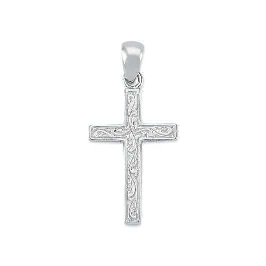 925 Silver Engraved Cross