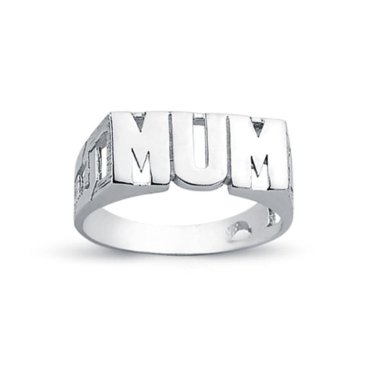 925 Silver Mum Ring with Curb Shoulders