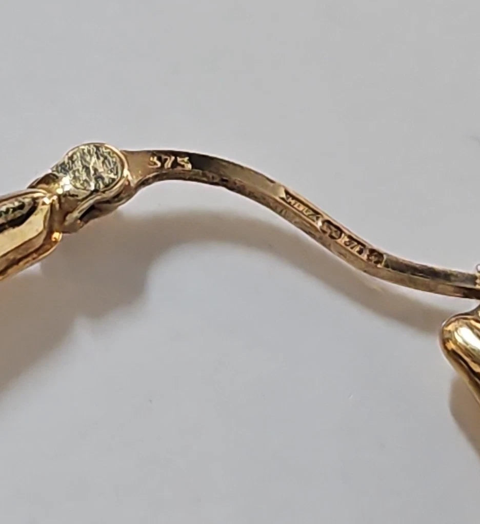 9ct Yellow Gold Patterned Hoop Earrings