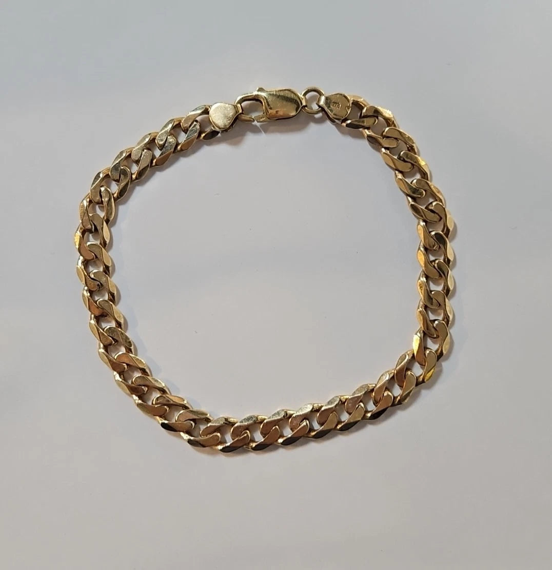 9ct Yellow Gold Curb Bracelet, 9 Inches