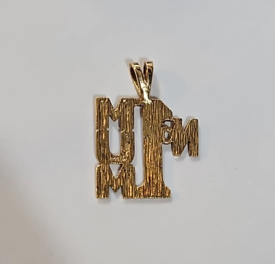 9ct Yellow Gold No 1 Mum Pendant
