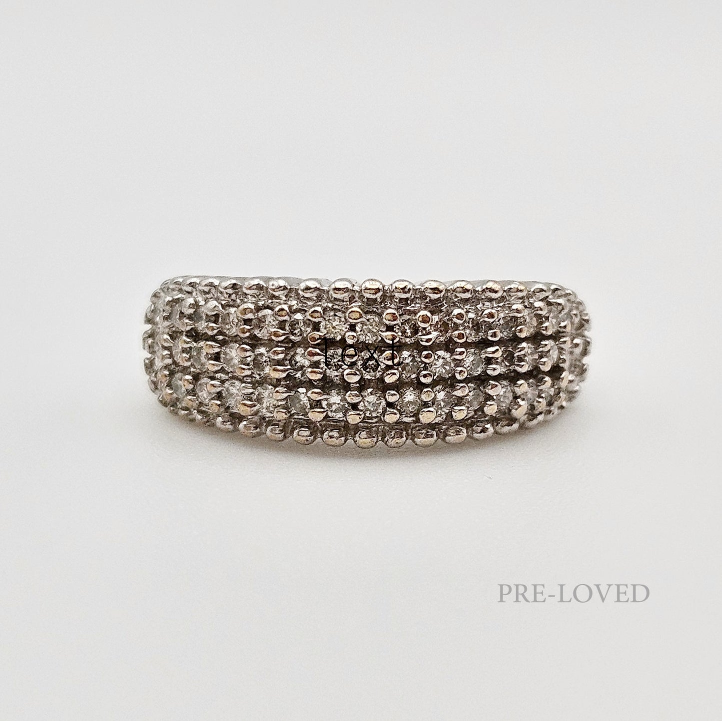 9ct White Gold Diamond Bombay Ring