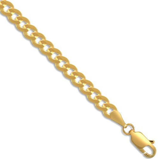 9ct Yellow Gold Flat Curb 4.4mm Gauge Chain 20 Inch