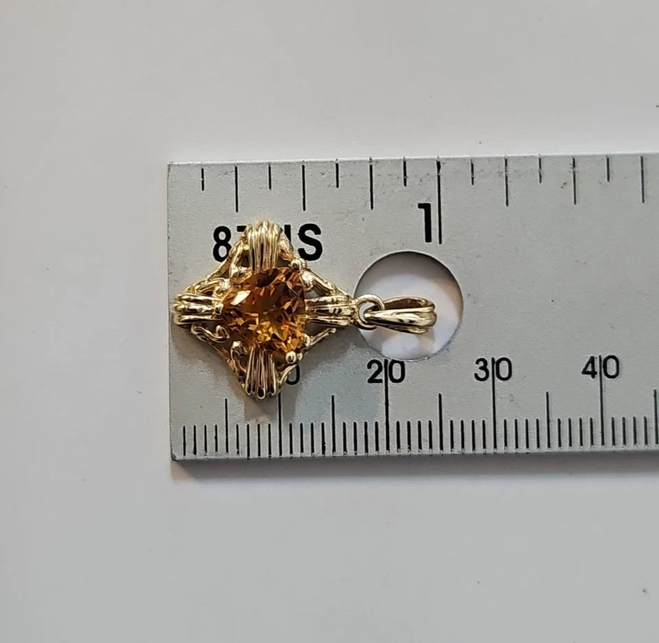 9ct Yellow Gold Citrine Heart Pendant