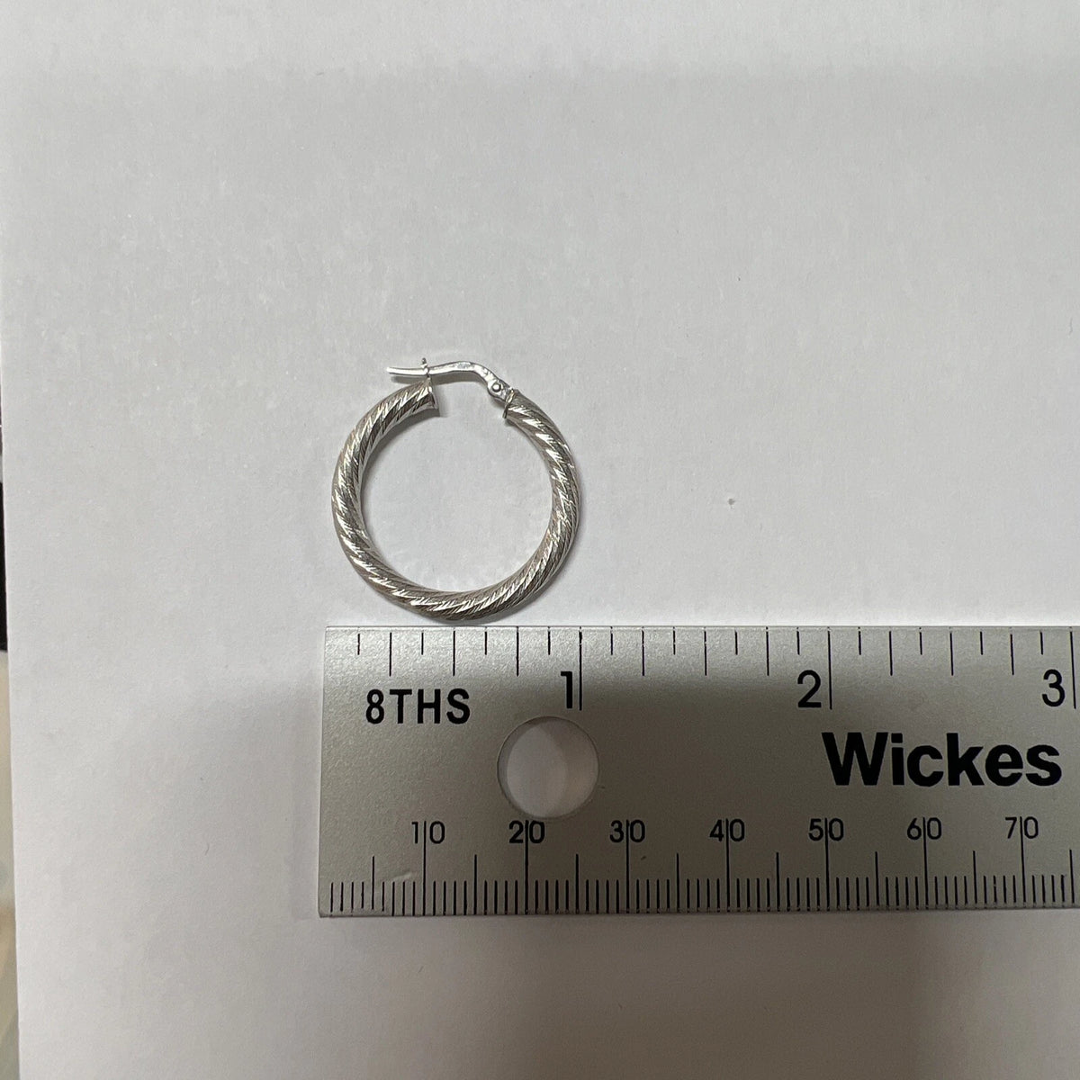 9ct White Gold Twist Hoop Earrings