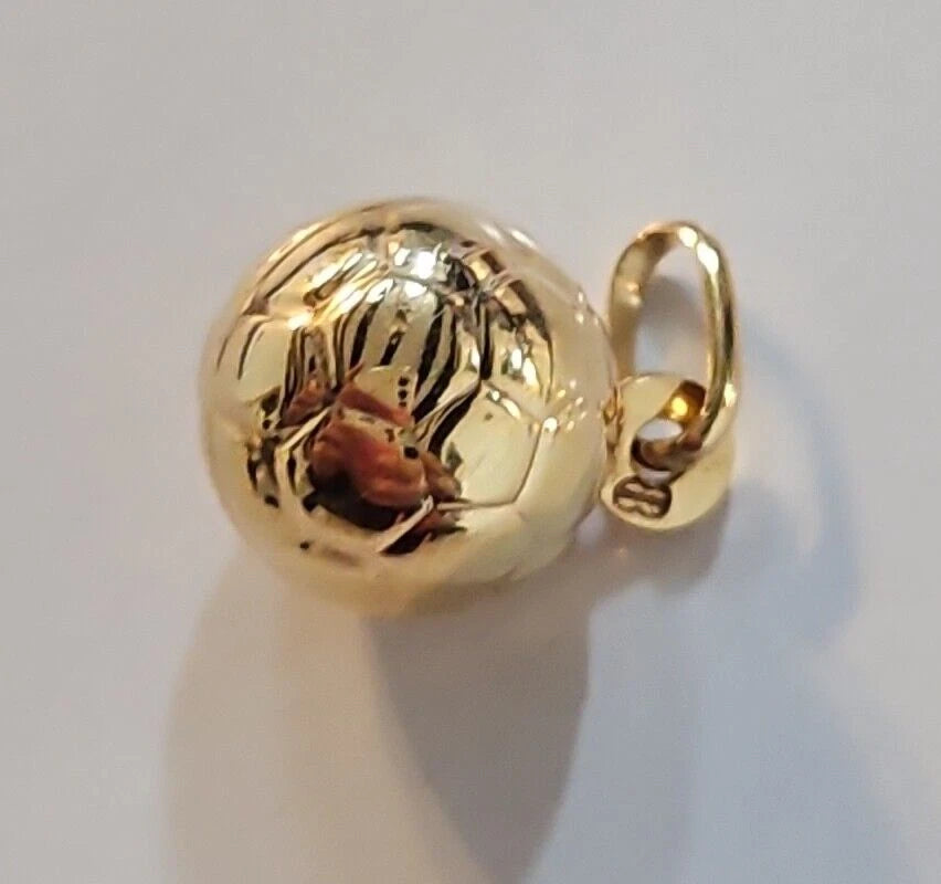 9ct Yellow Gold Football Hollow Charm Pendant