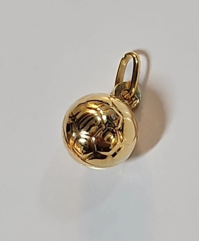 9ct Yellow Gold Football Hollow Charm Pendant