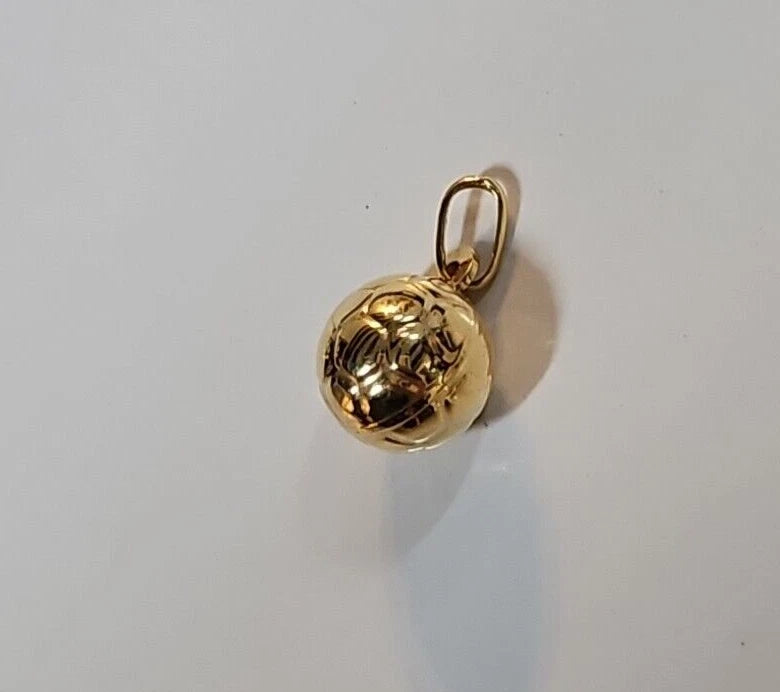 9ct Yellow Gold Football Hollow Charm Pendant