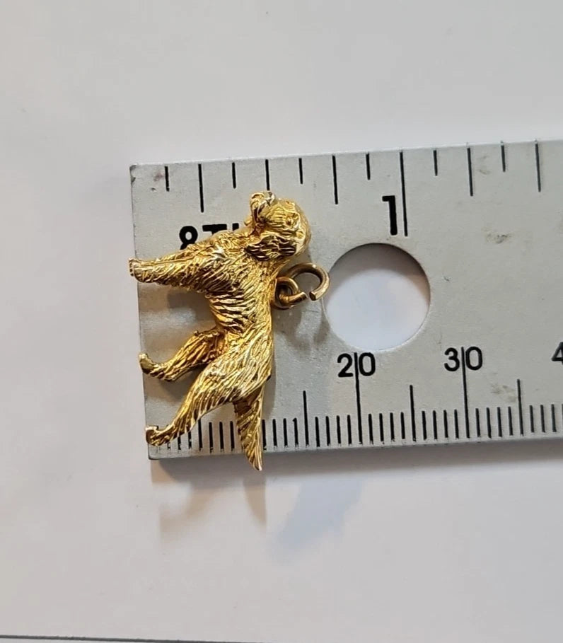 9ct Yellow Gold Dog Charm