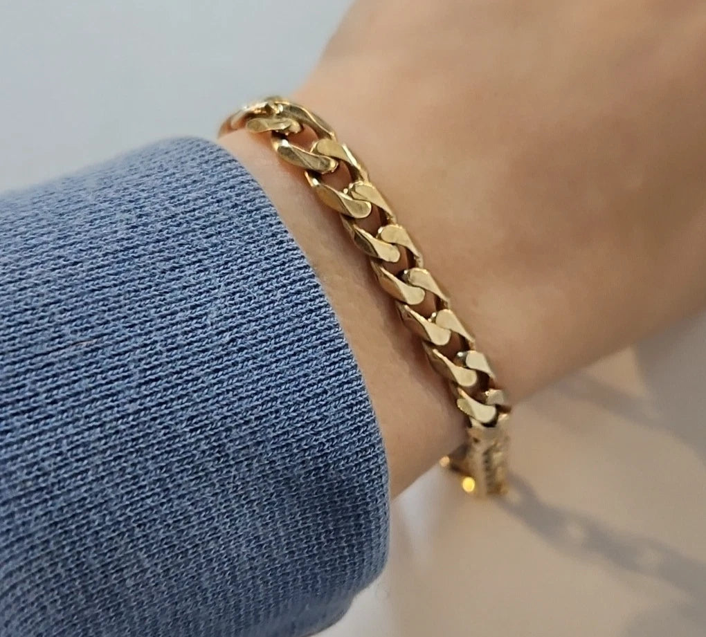 9ct Yellow Gold Curb Bracelet, 9 Inches