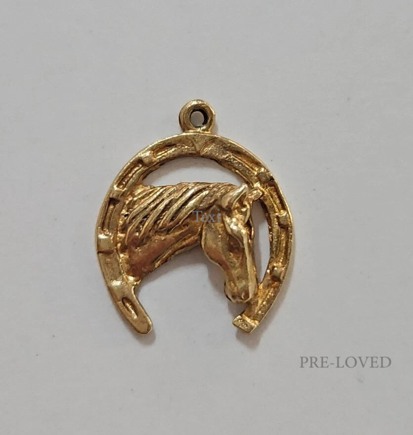 9ct Yellow Gold Horseshoe Pendant