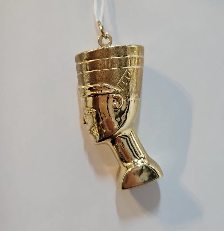 9ct Yellow Gold Queen Nefertiti Hollow Pendant
