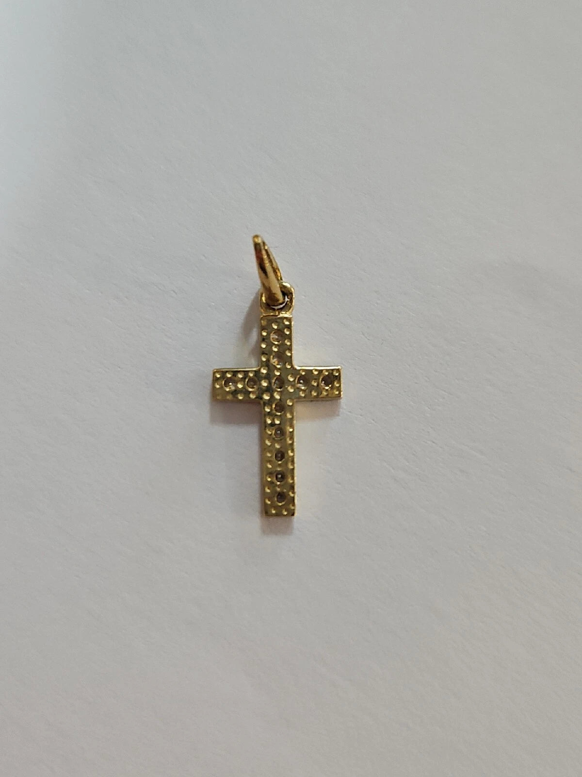 9ct Yellow Gold CZ Cross Pendant