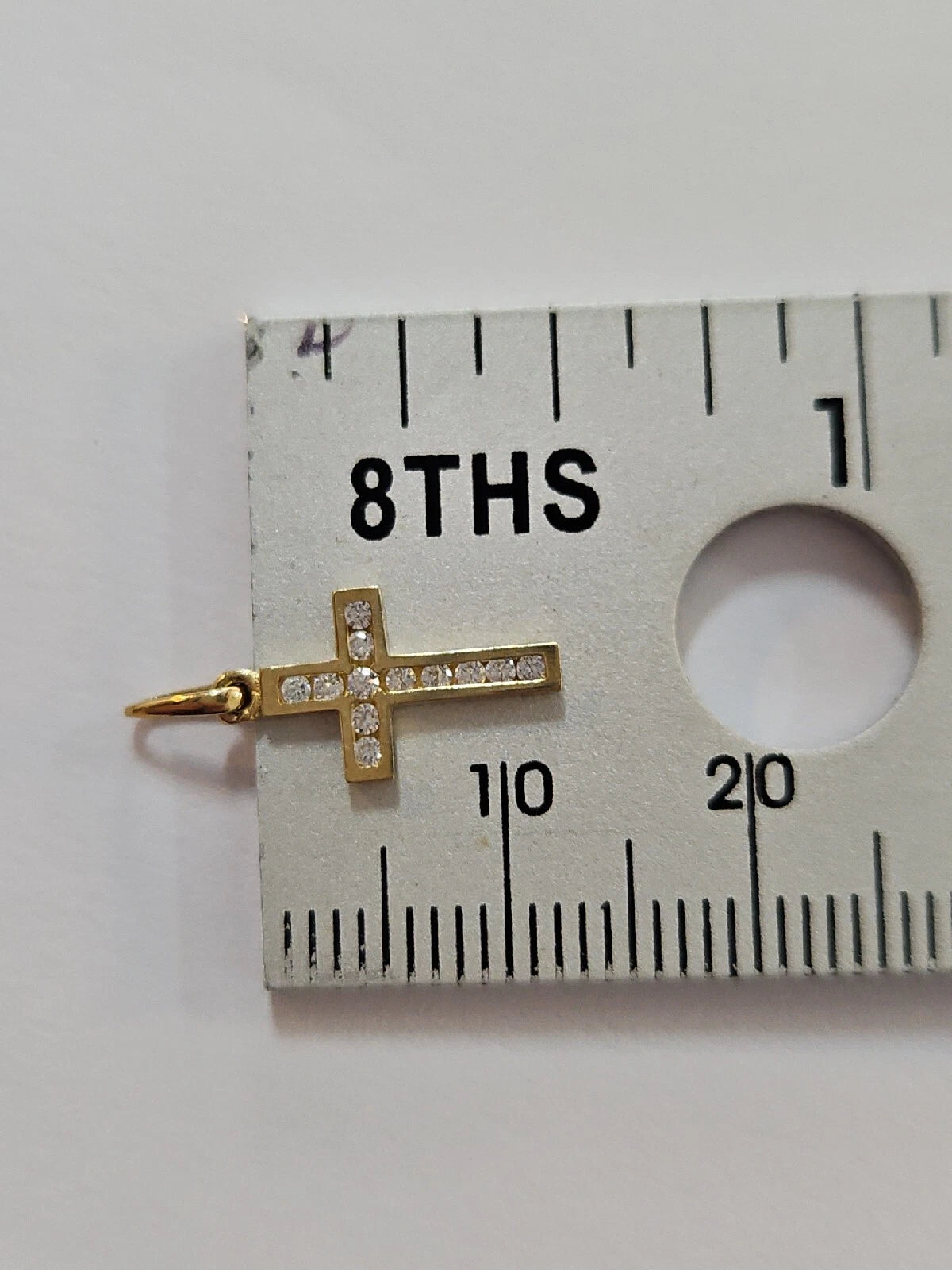 9ct Yellow Gold CZ Cross Pendant