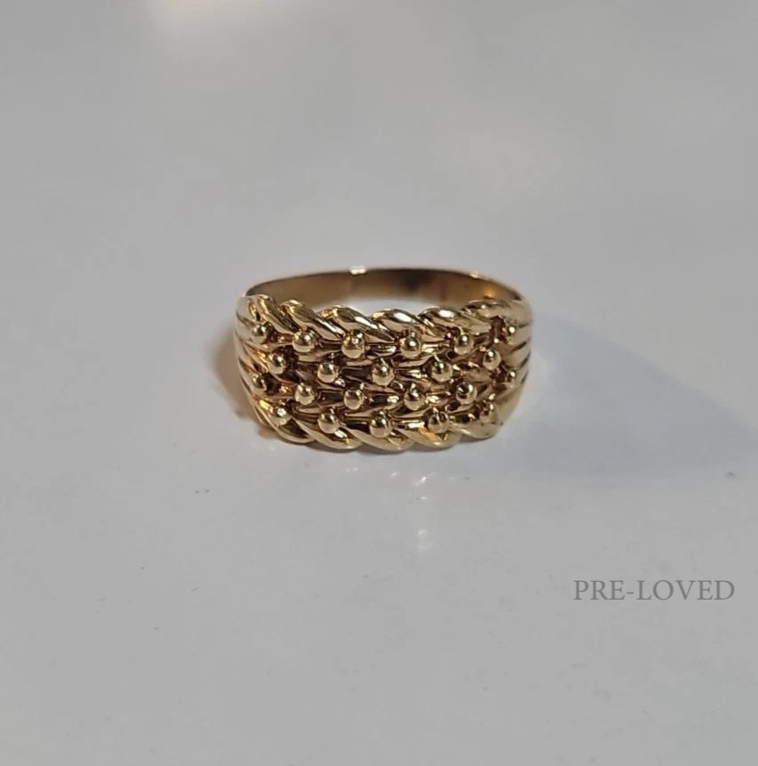 9ct Yellow Gold Keeper Ring, Size W
