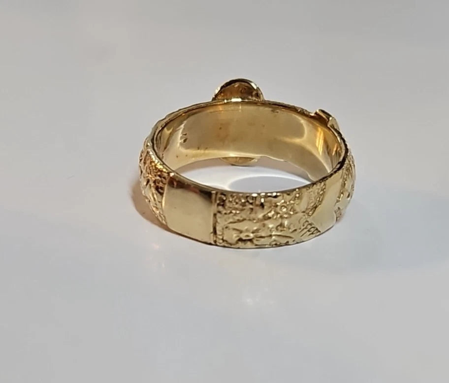 9ct Yellow Gold Buckle Ring, Size V 1/2