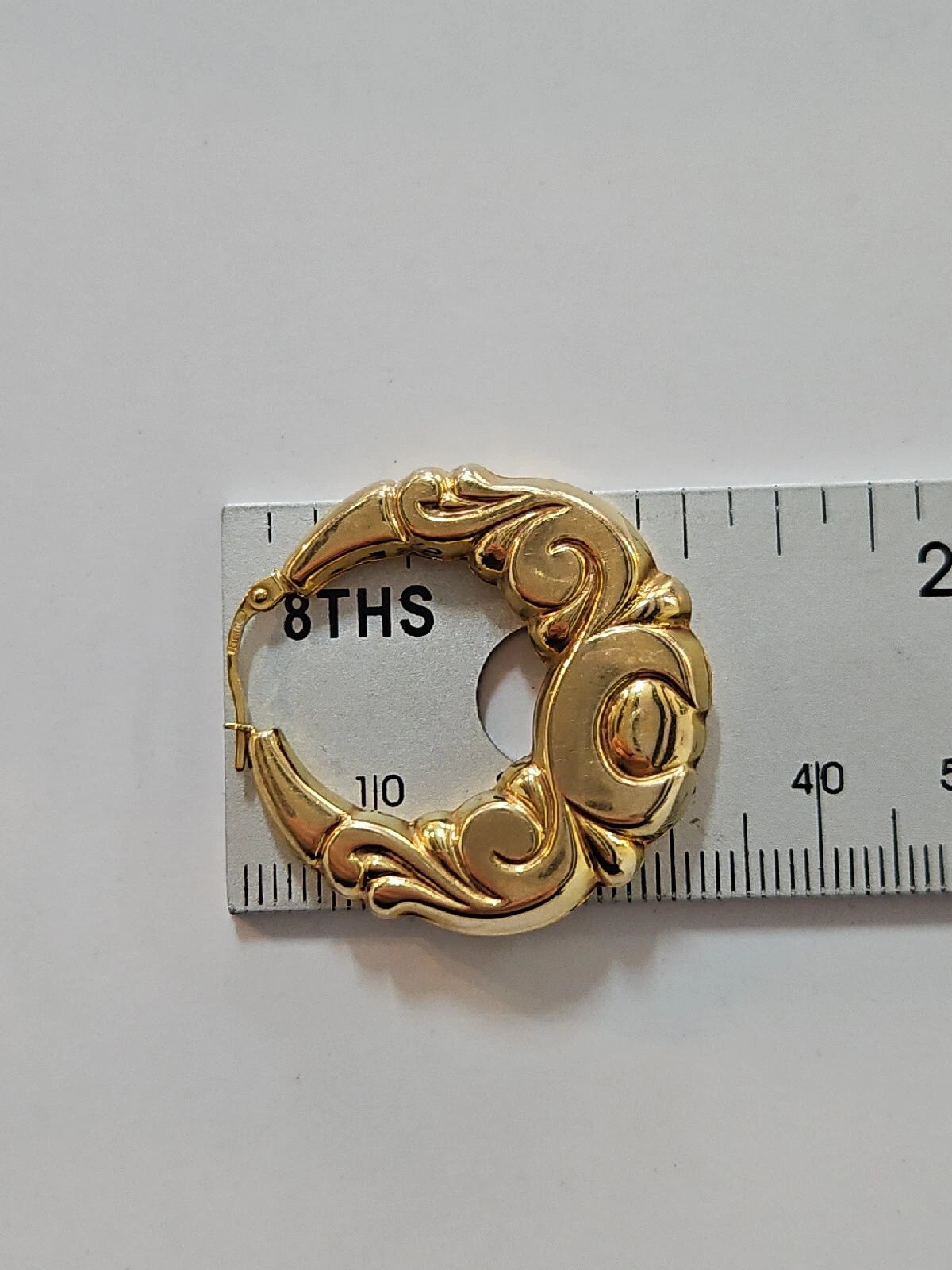 9ct Yellow Gold Patterned Hoops