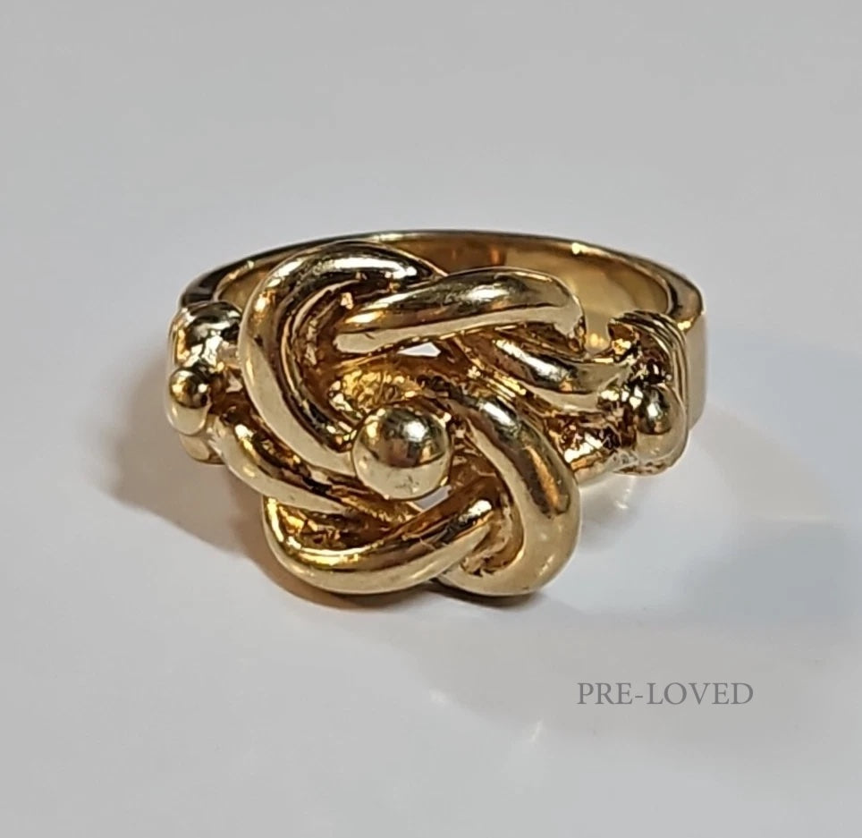 9ct Yellow Gold Knot Ring, Size Y