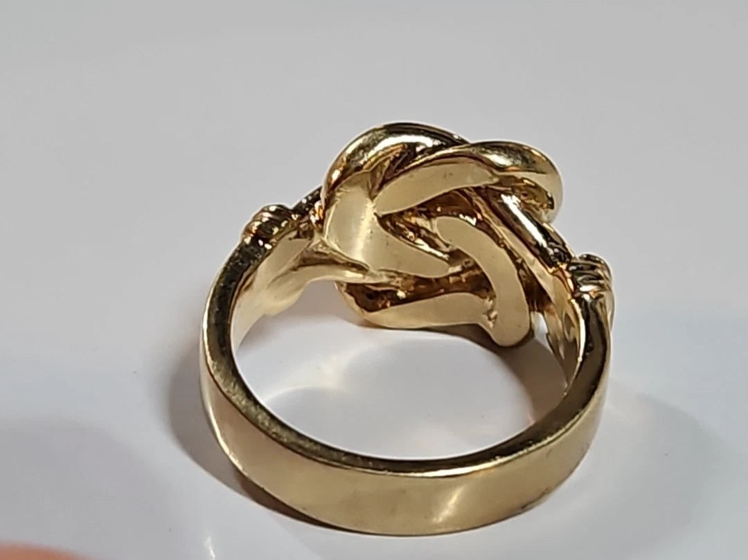 9ct Yellow Gold Knot Ring, Size Y