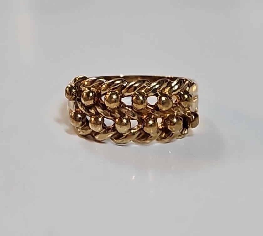 9ct Yellow Gold Keeper Ring, Size R