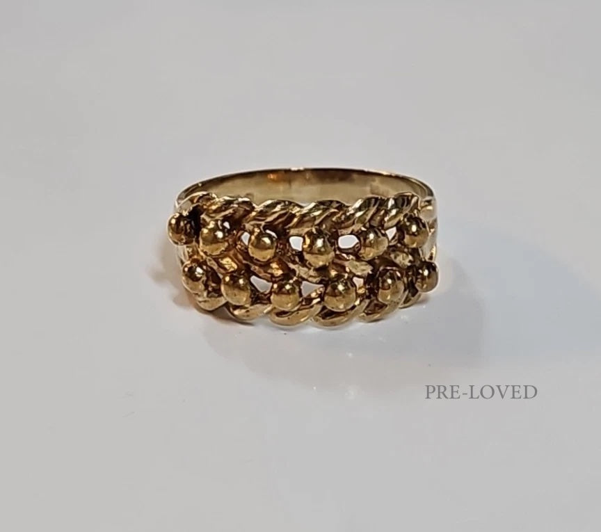 9ct Yellow Gold Keeper Ring, Size R