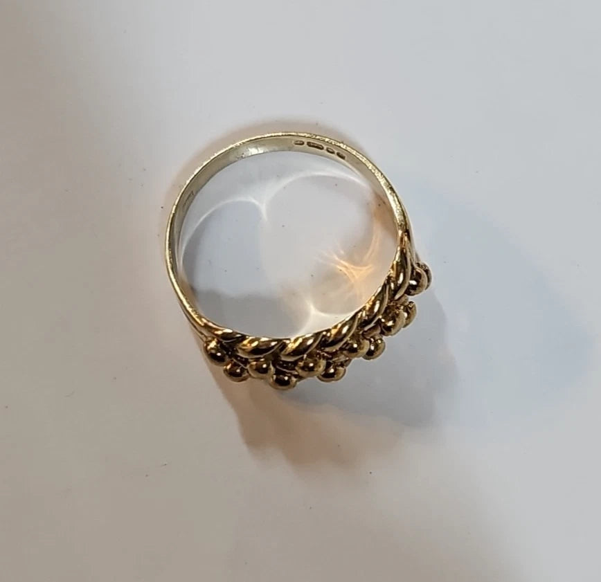 9ct Yellow Gold Keeper Ring, Size R
