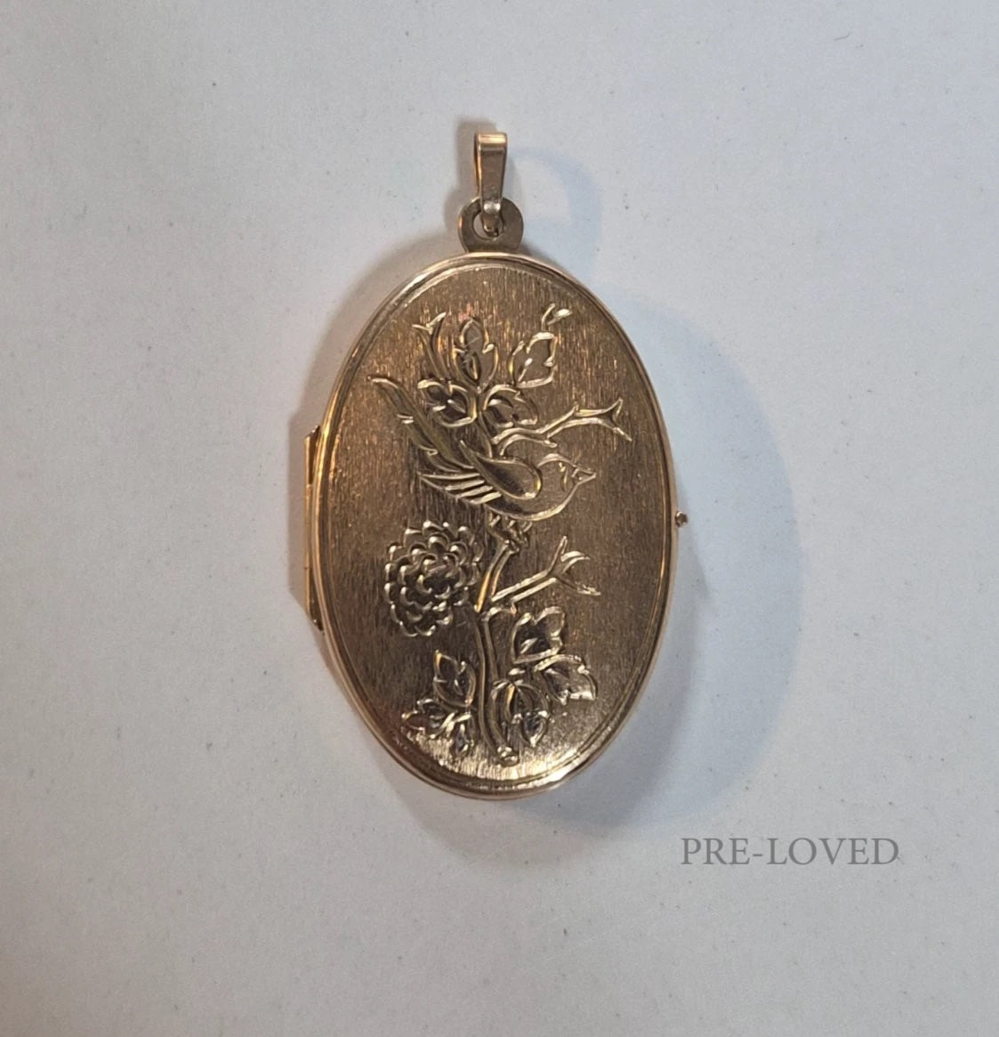 9ct Gold Floral Bird Design Locket