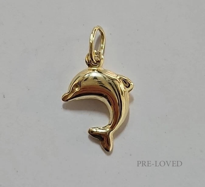 9ct Yellow Gold Dolphin Pendant