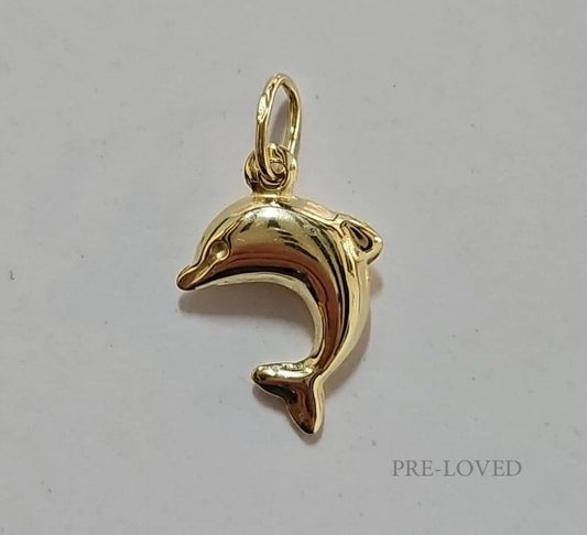 9ct Yellow Gold Dolphin Pendant