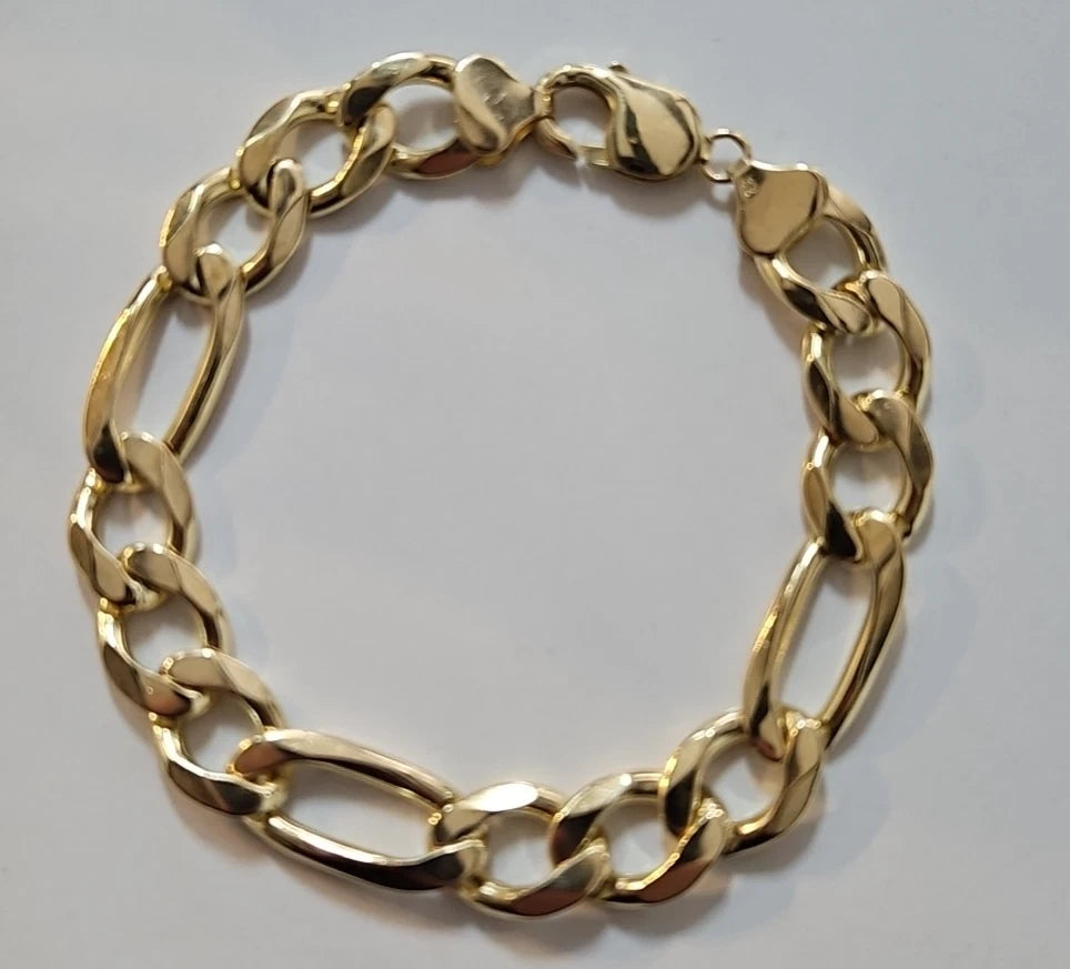 9ct Yellow Gold Figaro Bracelet