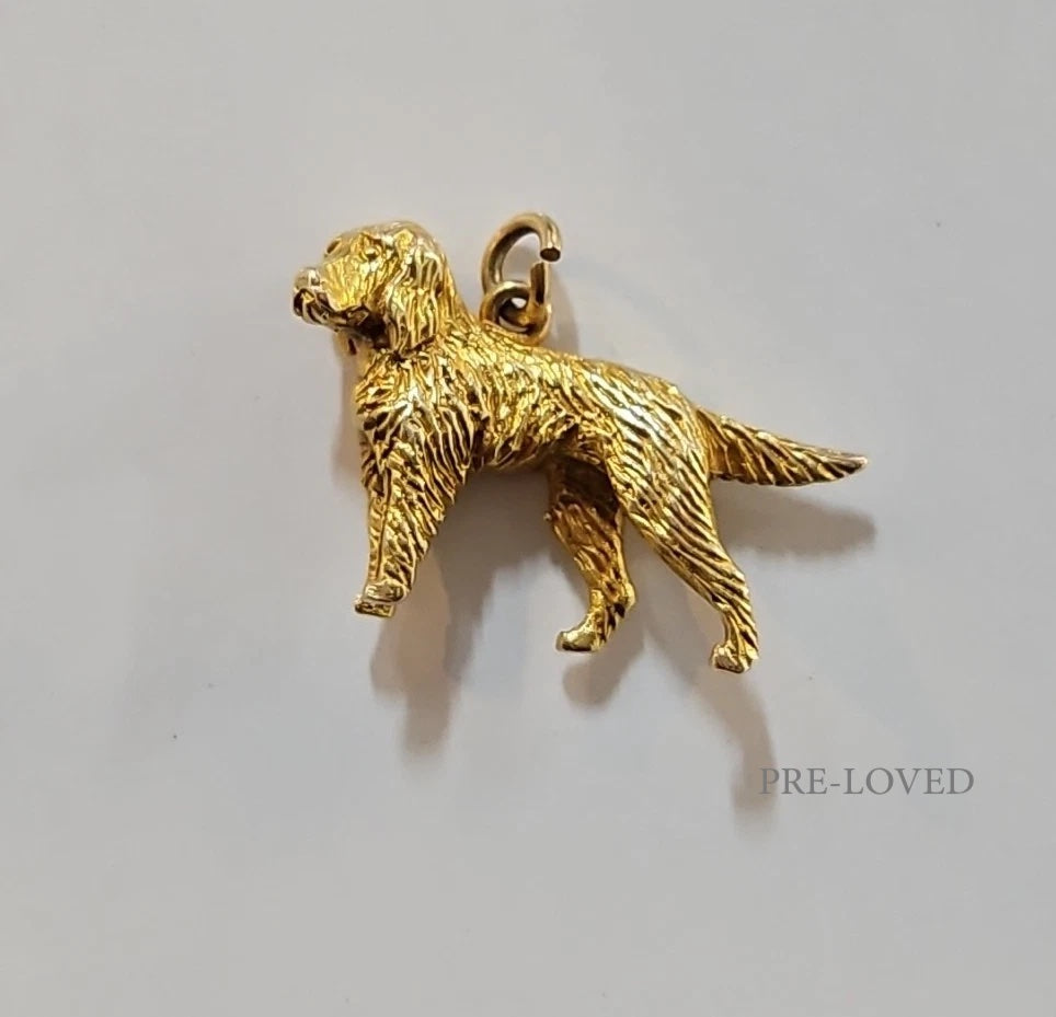 9ct Yellow Gold Dog Charm