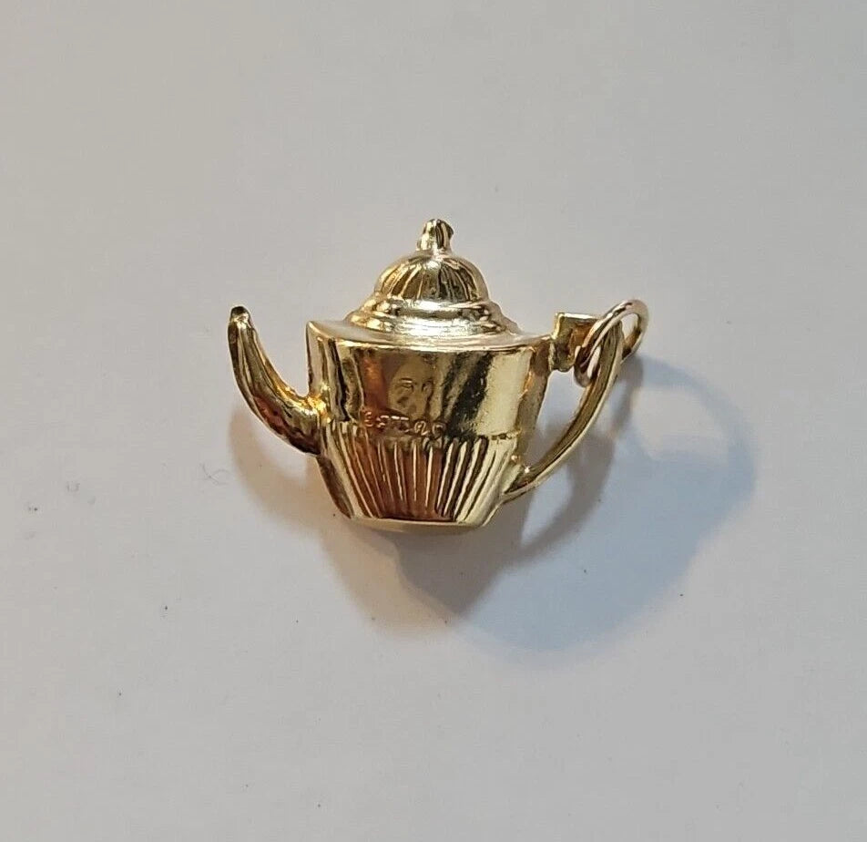9ct Yellow Gold Teapot Charm Pendant