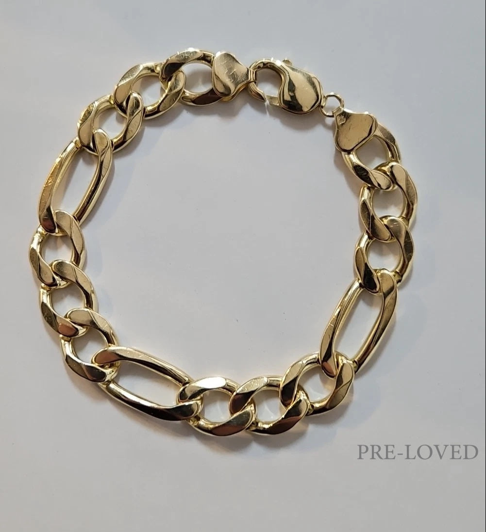 9ct Yellow Gold Figaro Bracelet