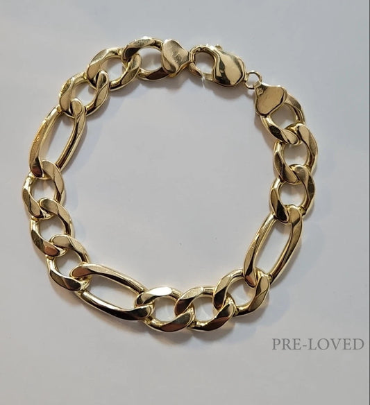 9ct Yellow Gold Figaro Bracelet