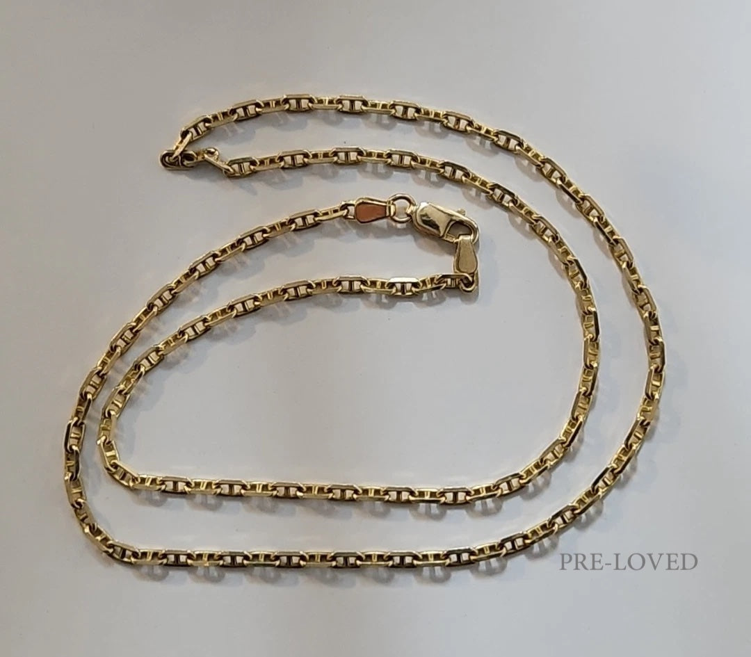 9ct Yellow Gold Anchor Chain, 18 Inches