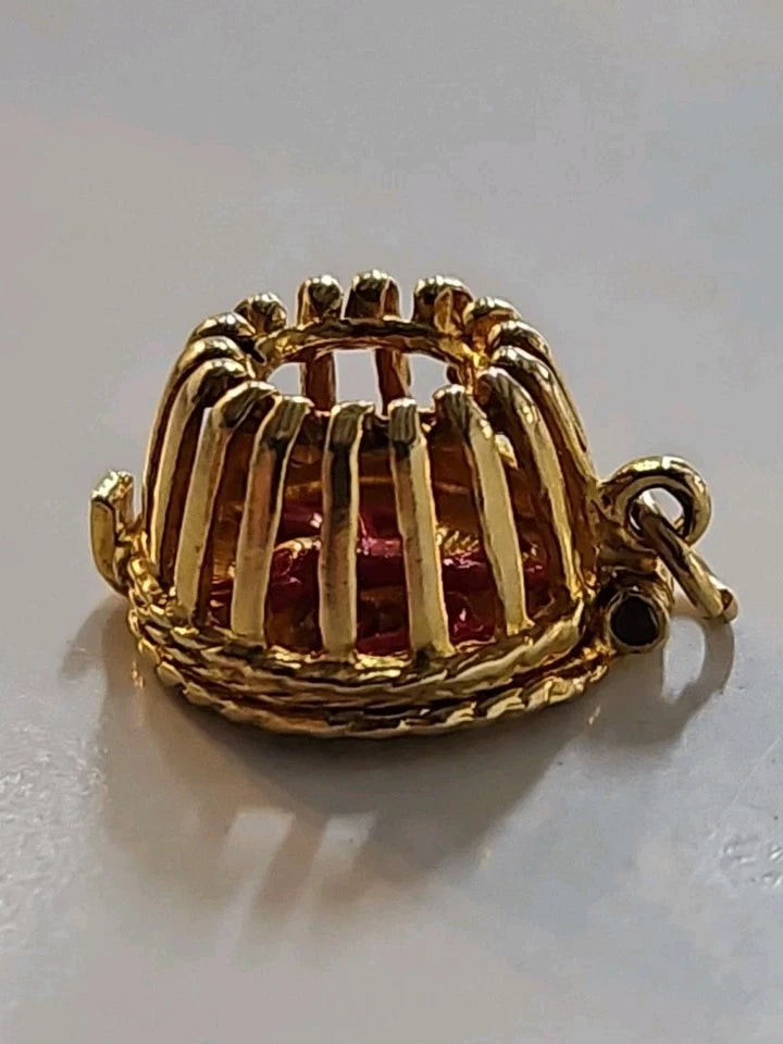 9ct Yellow Gold Opening Lobster Pot Cage Charm
